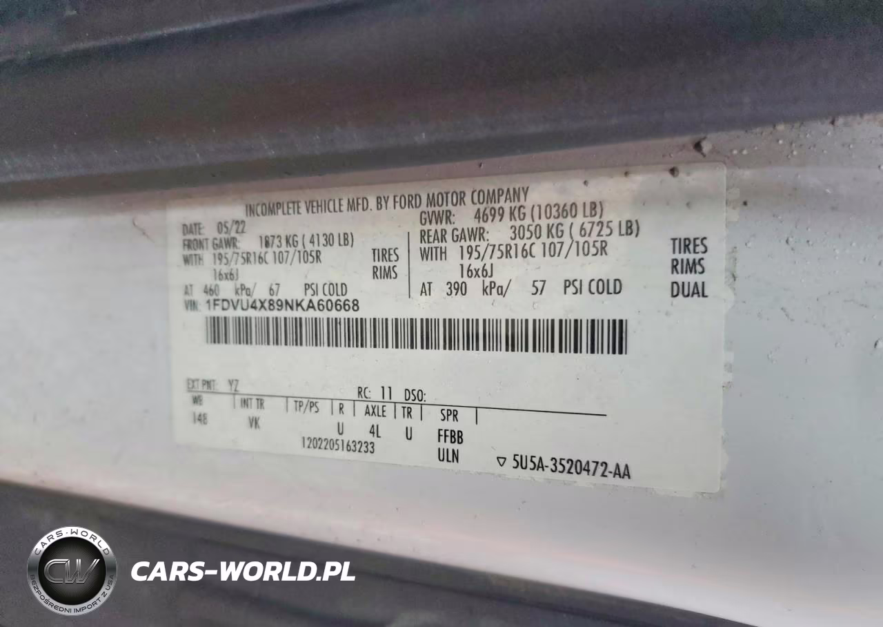 2022 Ford Transit T-350 Hd VIN:1FDVU4X89NKA60668 - 13
