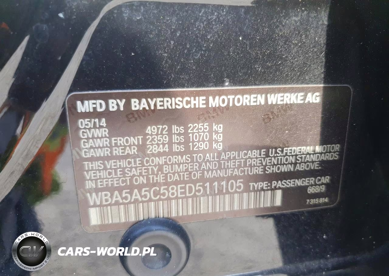 2014 BMW 528 I VIN:WBA5A5C58ED511105 - 12
