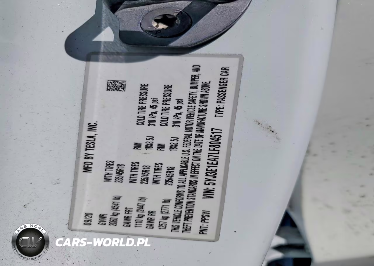 2020 Tesla Model 3 VIN:5YJ3E1EA7LF804517 - 12