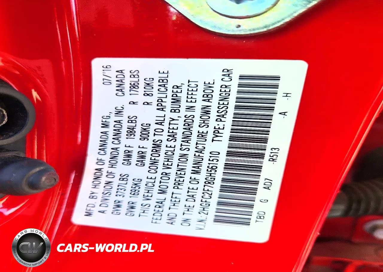 2016 Honda Civic Ex VIN:2HGFC2F78GH561510 - 13