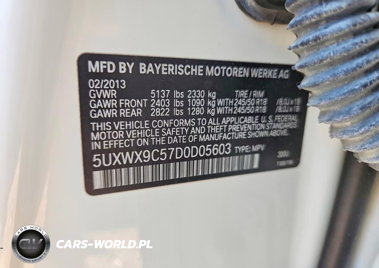 2013 BMW X3 xDrive28I VIN:5UXWX9C57D0D05603 - 12