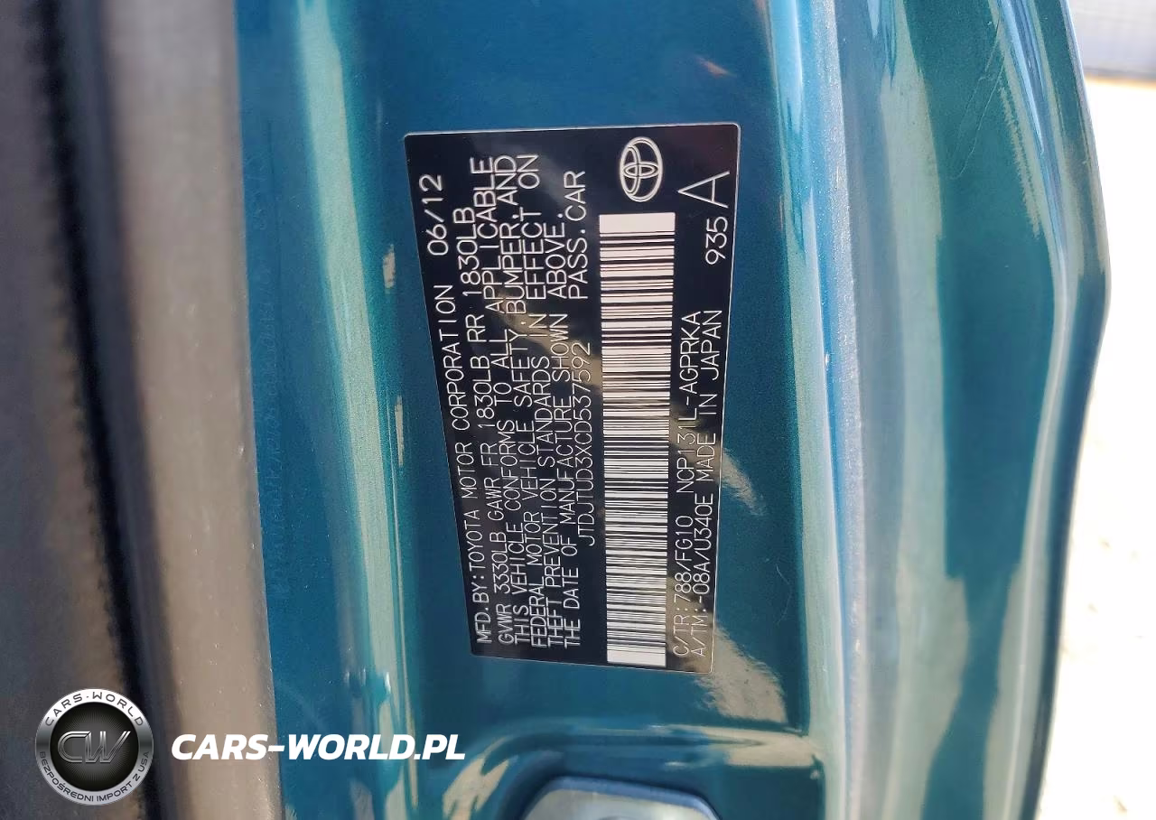 2012 Toyota Yaris 3-Door L VIN:JTDJTUD3XCD537592 - 13