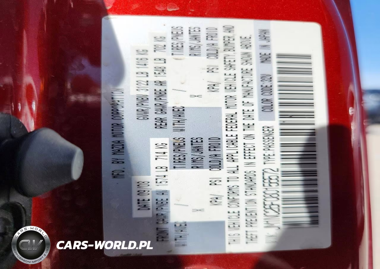 2008 Mazda Mx-5 Miata VIN:JM1NC26F080156572 - 12