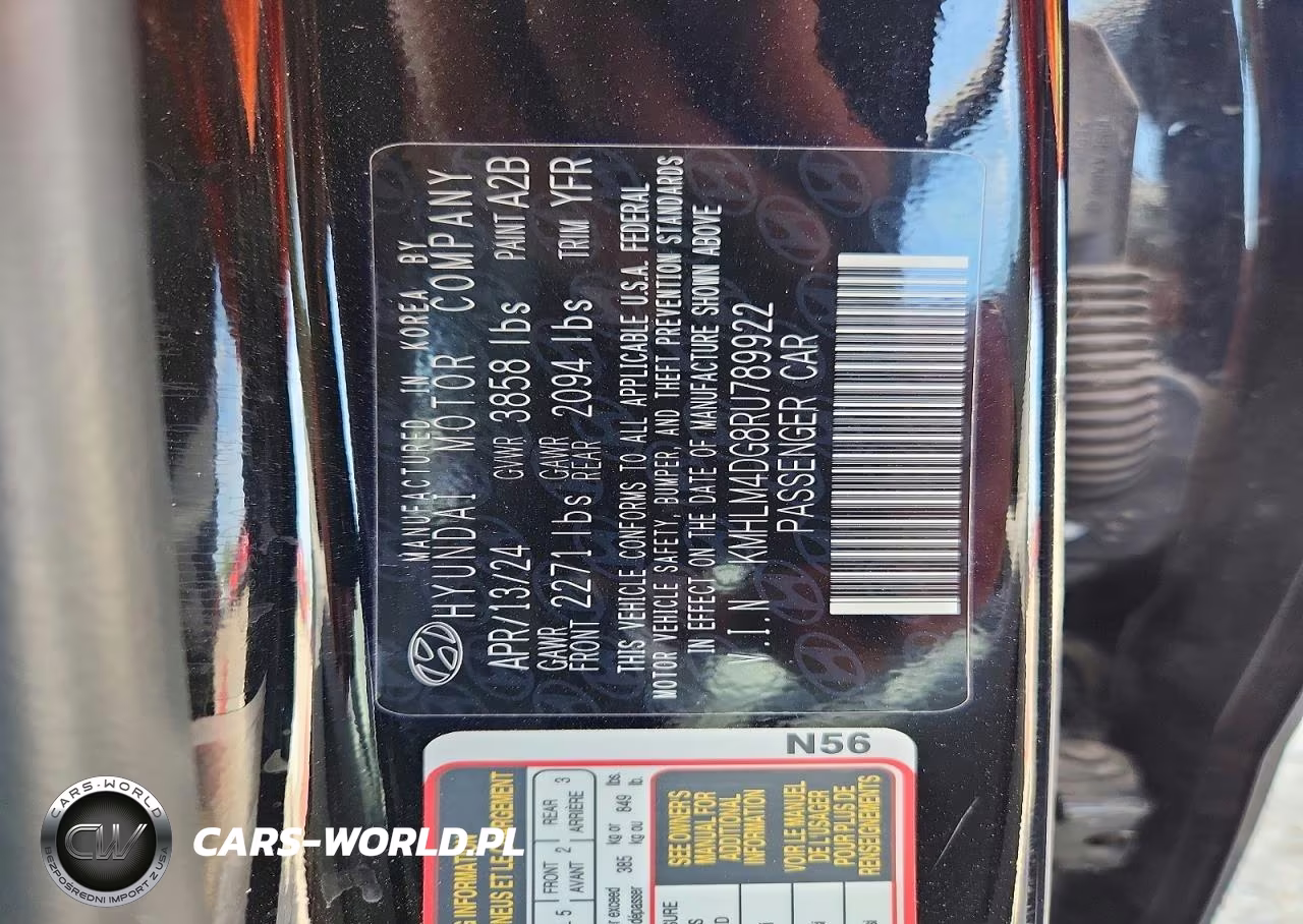2024 Hyundai Elantra Sel VIN:KMHLM4DG8RU789922 - 12