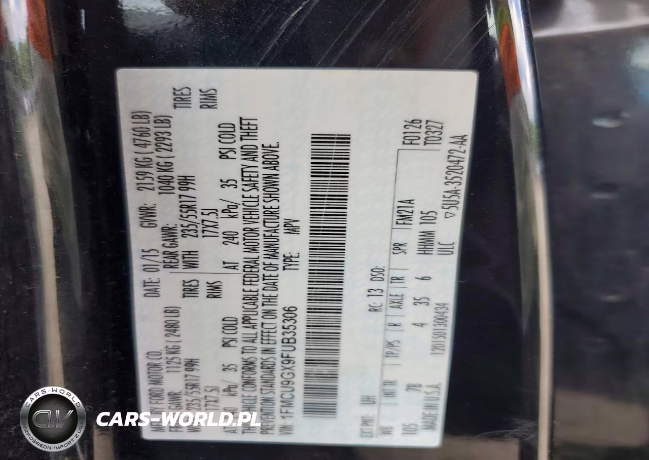 2015 Ford Escape Se VIN:1FMCU9GX9FUB35306 - 13