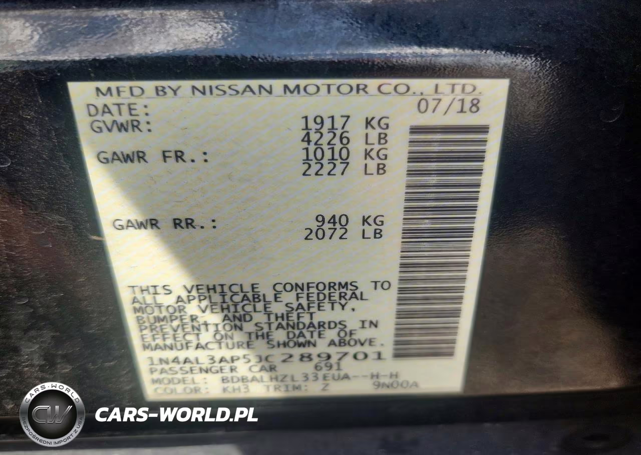 2018 Nissan Altima 2.5 S VIN:1N4AL3AP5JC289701 - 12