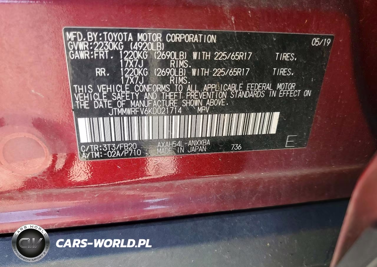 2019 Toyota Rav4 Le VIN:JTMMWRFV6KD021714 - 14