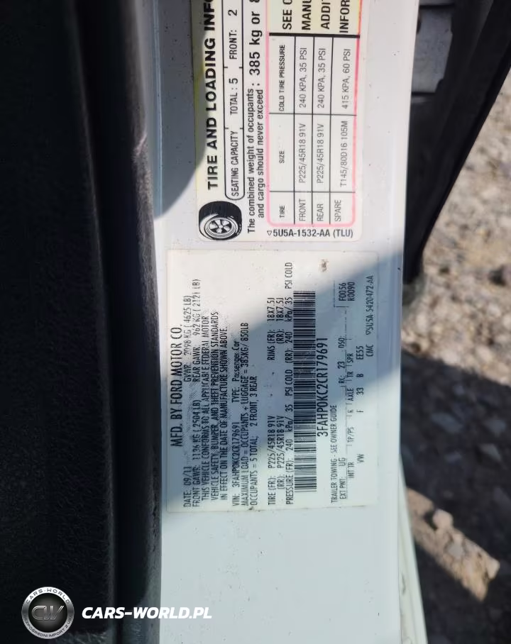 2012 Ford Fusion Sport VIN:3FAHP0KC2CR179691 - 12