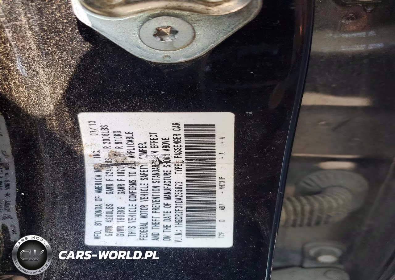 2013 Honda Accord Lx VIN:1HGCR2F31DA255872 - 12