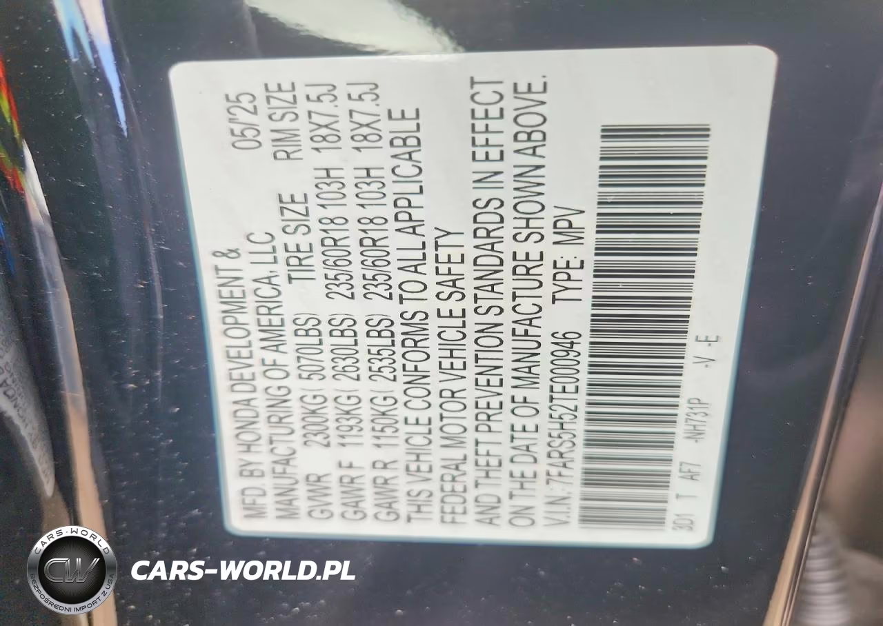 2026 Honda Cr-V Sport VIN:7FARS5H52TE000946 - 13