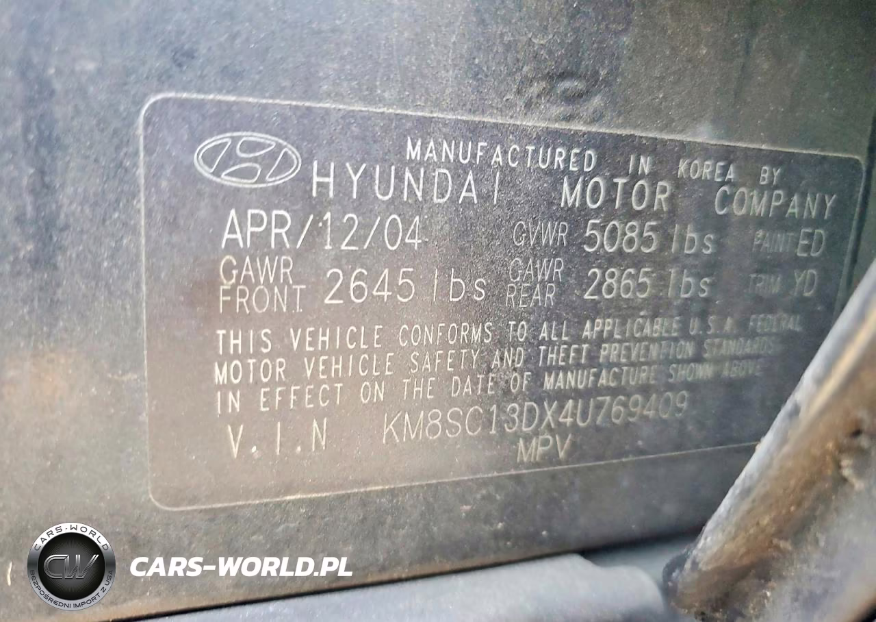 2004 Hyundai Santa Fe Gls VIN:KM8SC13DX4U769409 - 13