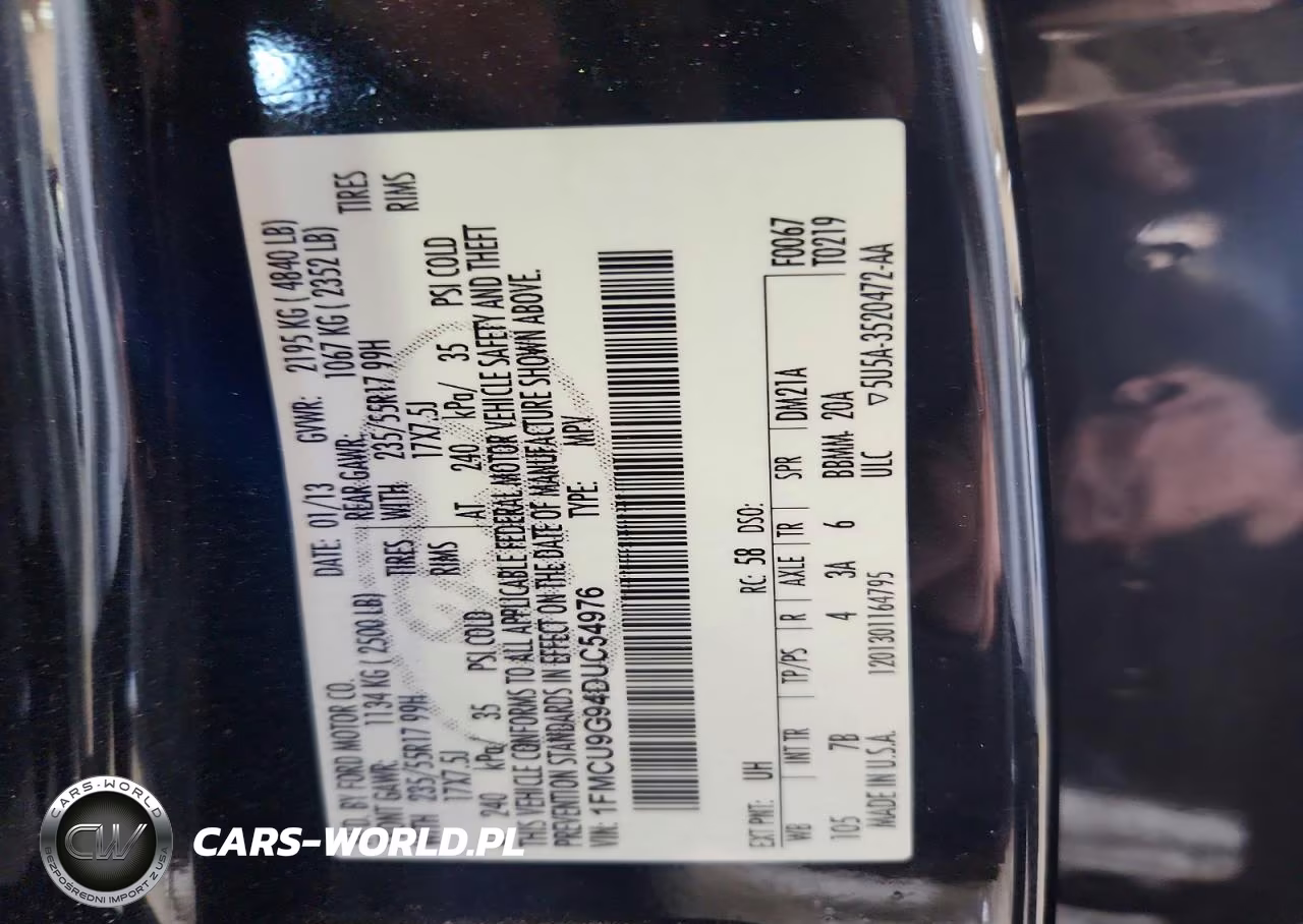 2013 Ford Escape Se VIN:1FMCU9G94DUC54976 - 13
