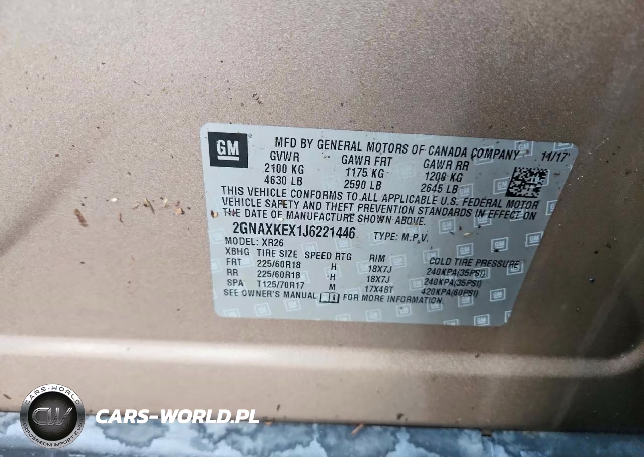 2018 Chevrolet Equinox Lt VIN:2GNAXKEX1J6221446 - 14
