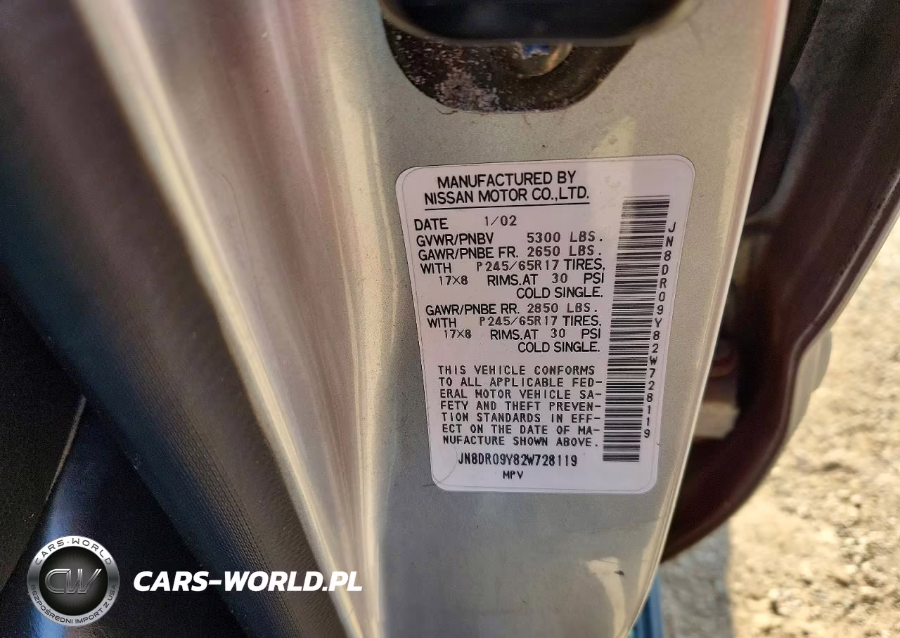 2002 Nissan Pathfinder Se VIN:JN8DR09Y82W728119 - 12
