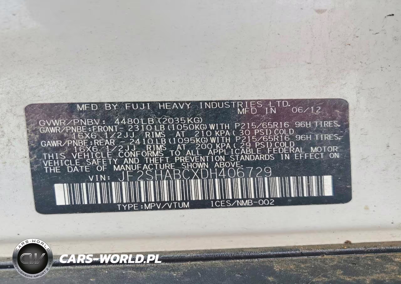 2013 Subaru Forester 2.5X VIN:JF2SHABCXDH406729 - 13