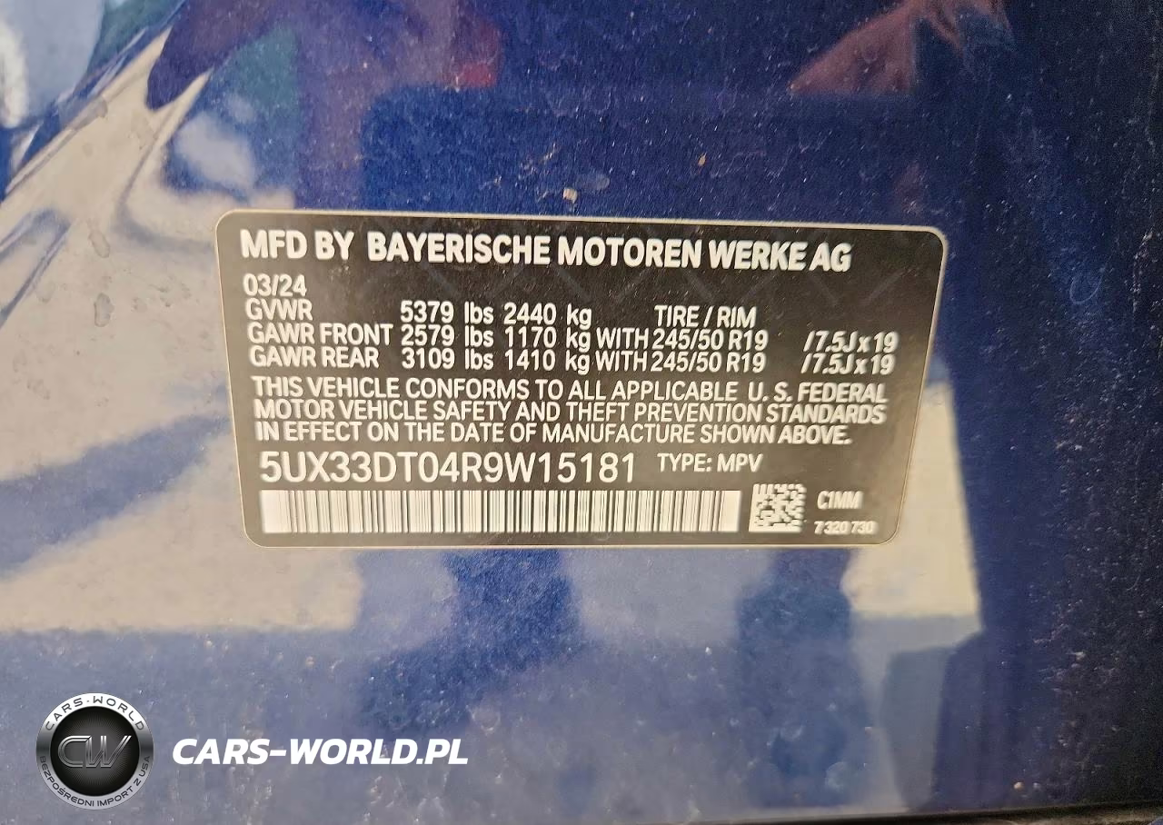 2024 BMW X4 xDrive30I VIN:5UX33DT04R9W15181 - 13