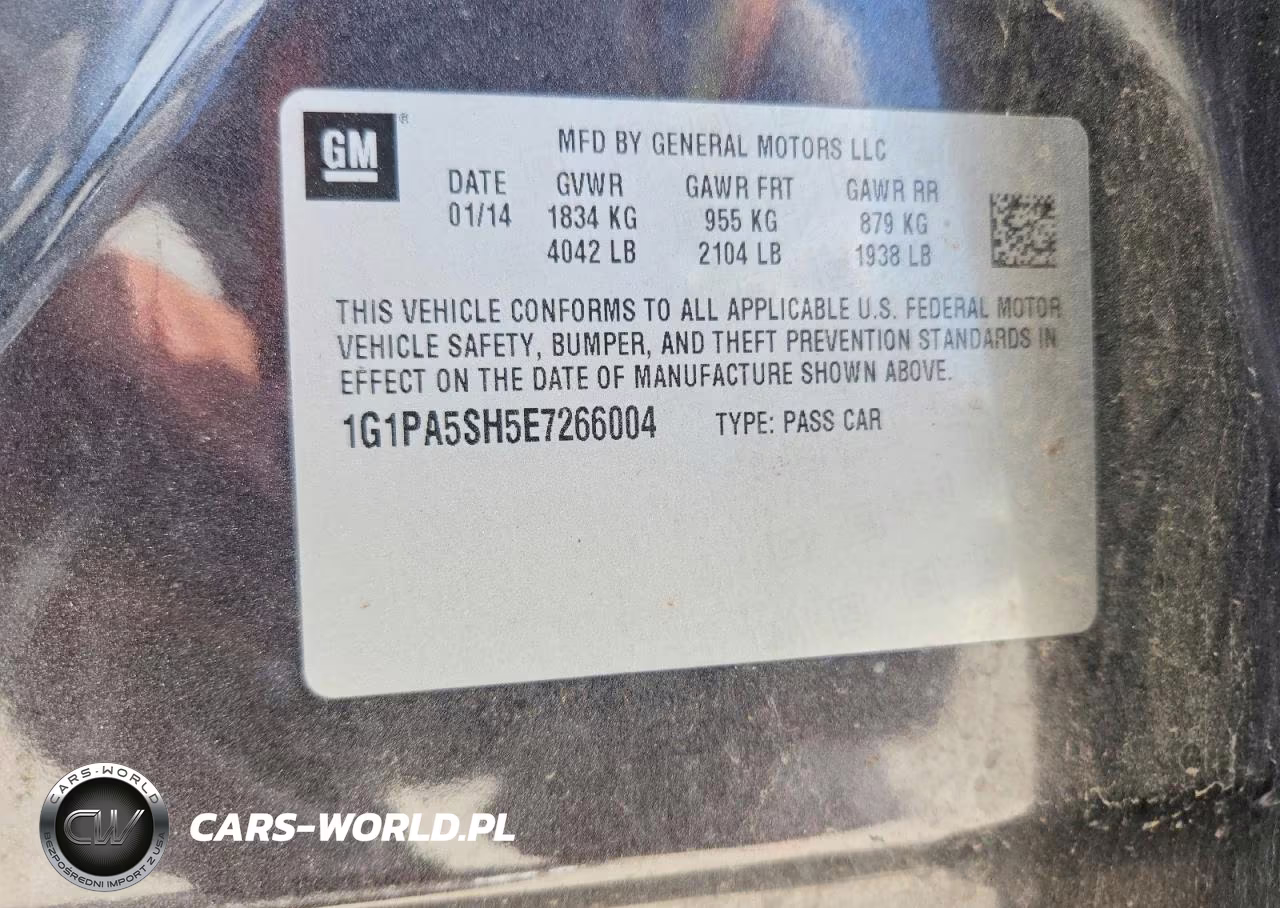 2014 Chevrolet Cruze Ls VIN:1G1PA5SH5E7266004 - 12