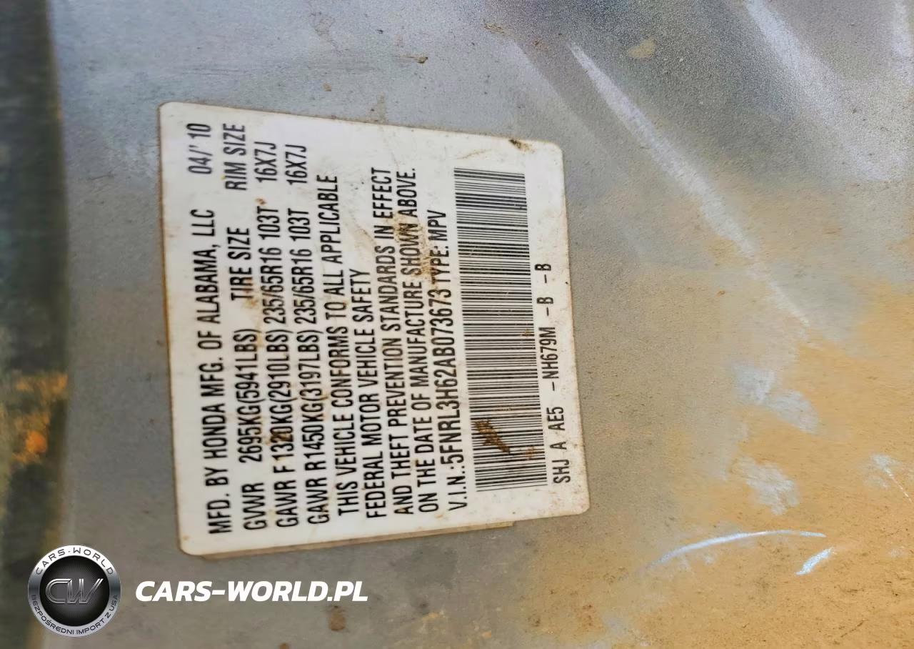 2010 Honda Odyssey Exl VIN:5FNRL3H62AB073673 - 13