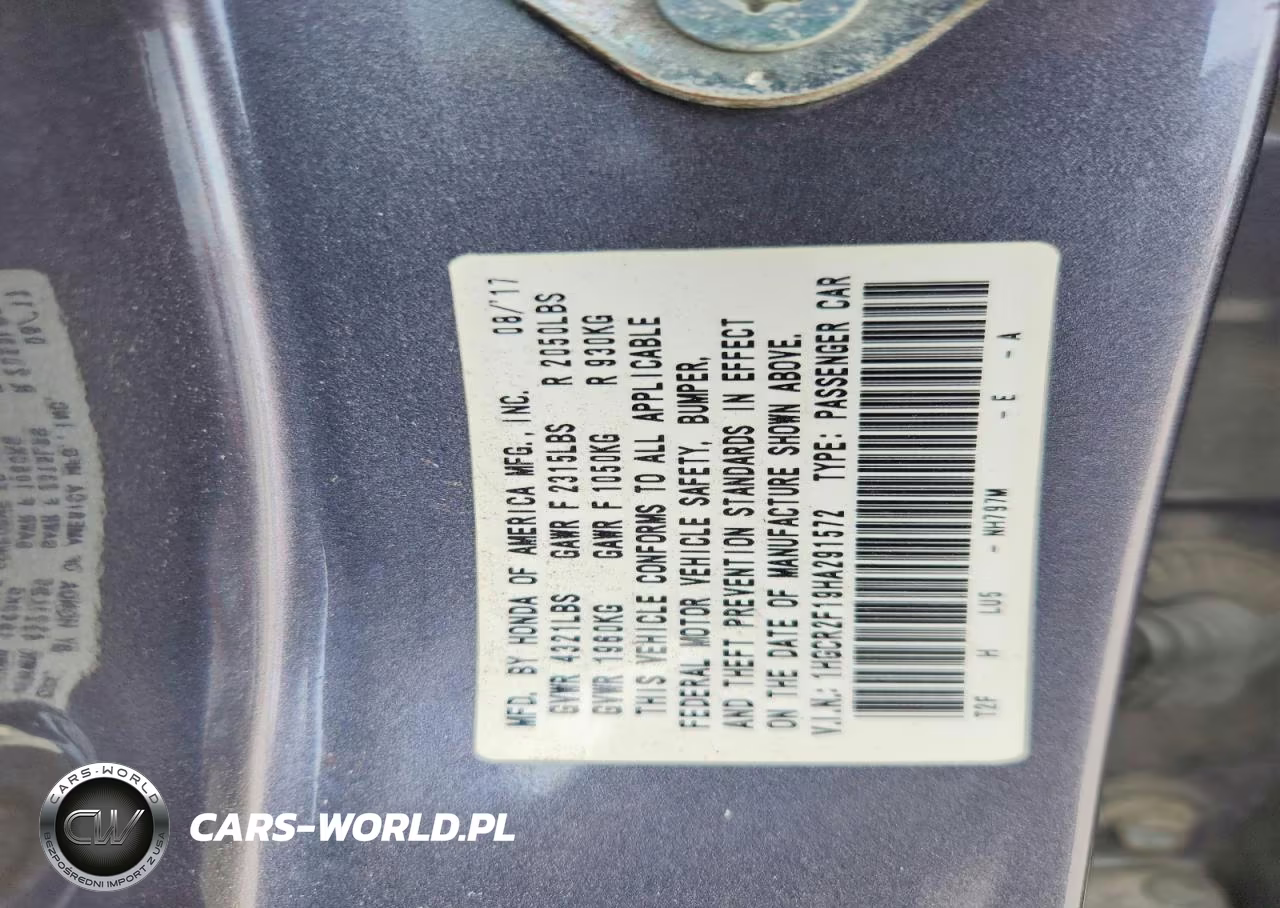 2017 Honda Accord Sport Special Edition VIN:1HGCR2F19HA291572 - 12