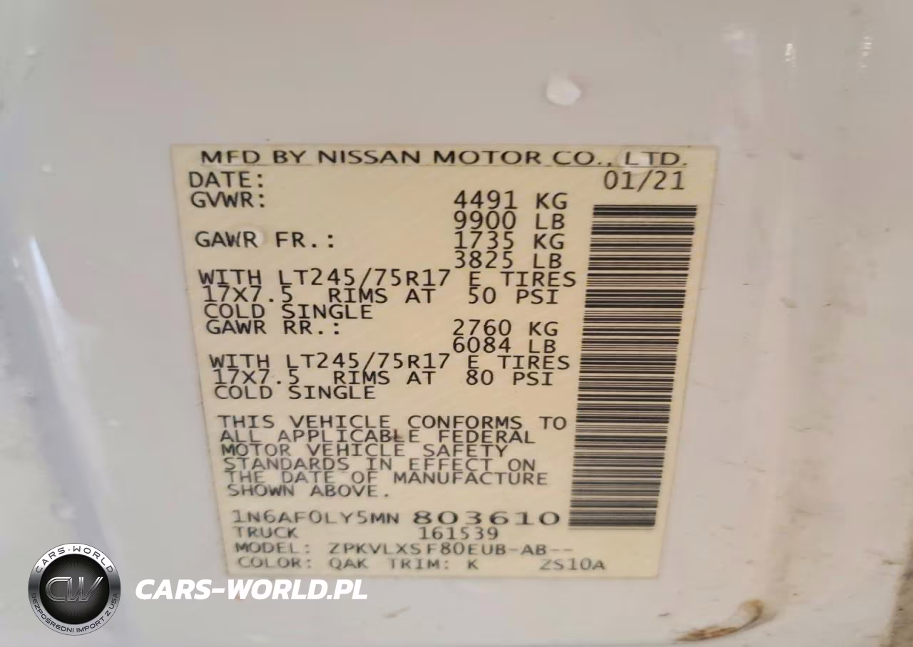2021 Nissan Nv 3500 Hd Sv VIN:1N6AF0LY5MN803610 - 13