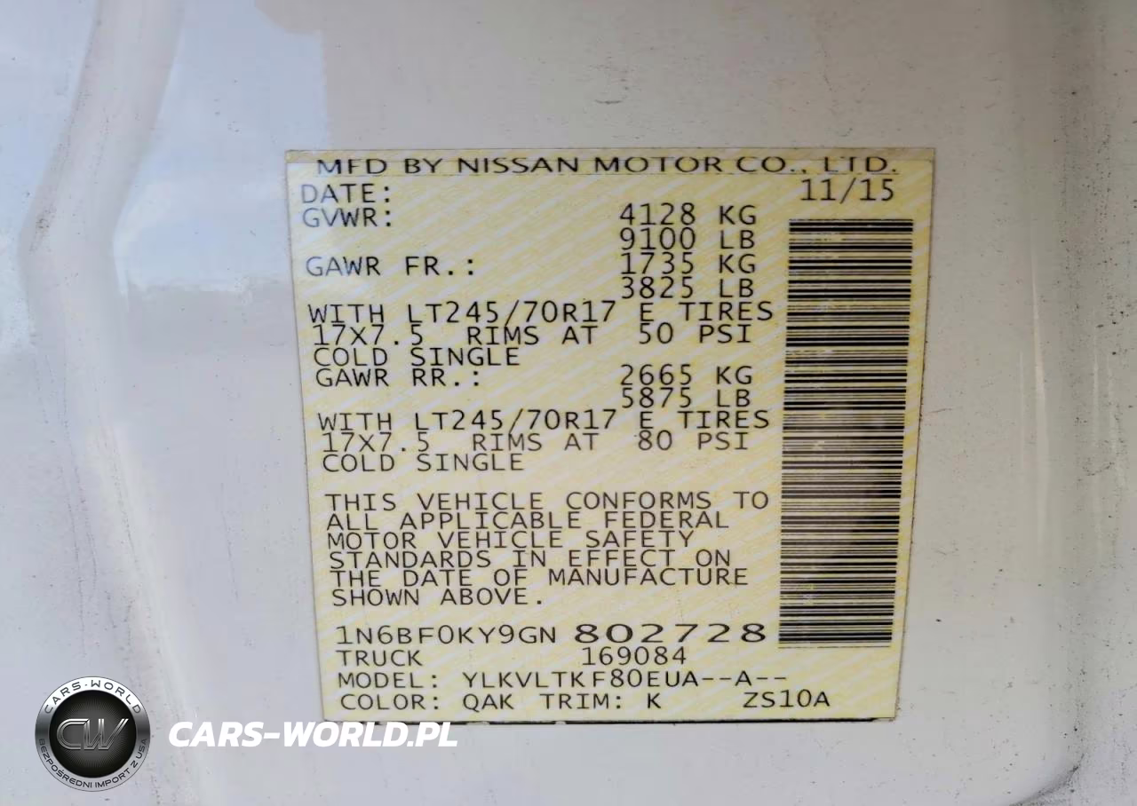 2016 Nissan Nv 2500 Hd Sv VIN:1N6BF0KY9GN802728 - 13