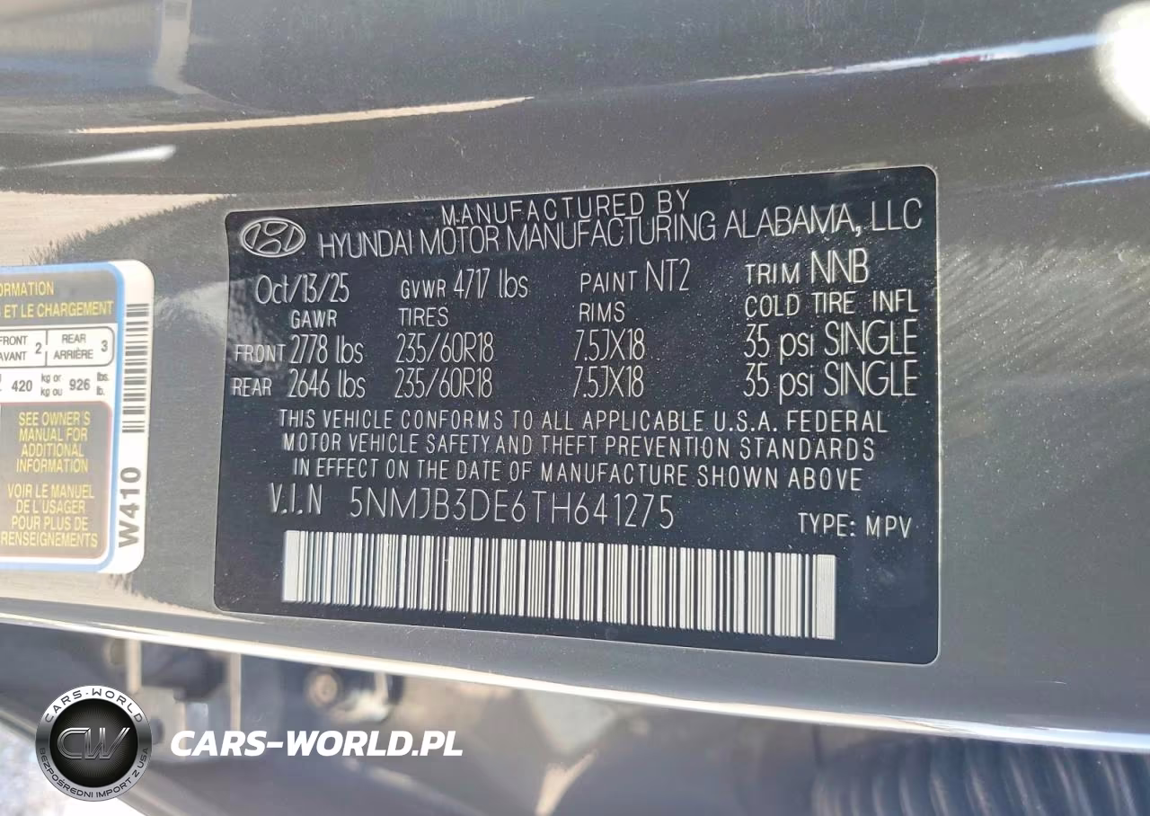 2026 Hyundai Tucson Sel VIN:5NMJB3DE6TH641275 - 13