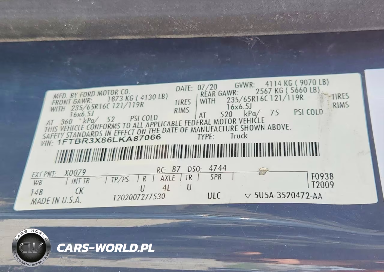 2020 Ford Transit 250 Delivery Van VIN:1FTBR3X86LKA87066 - 14