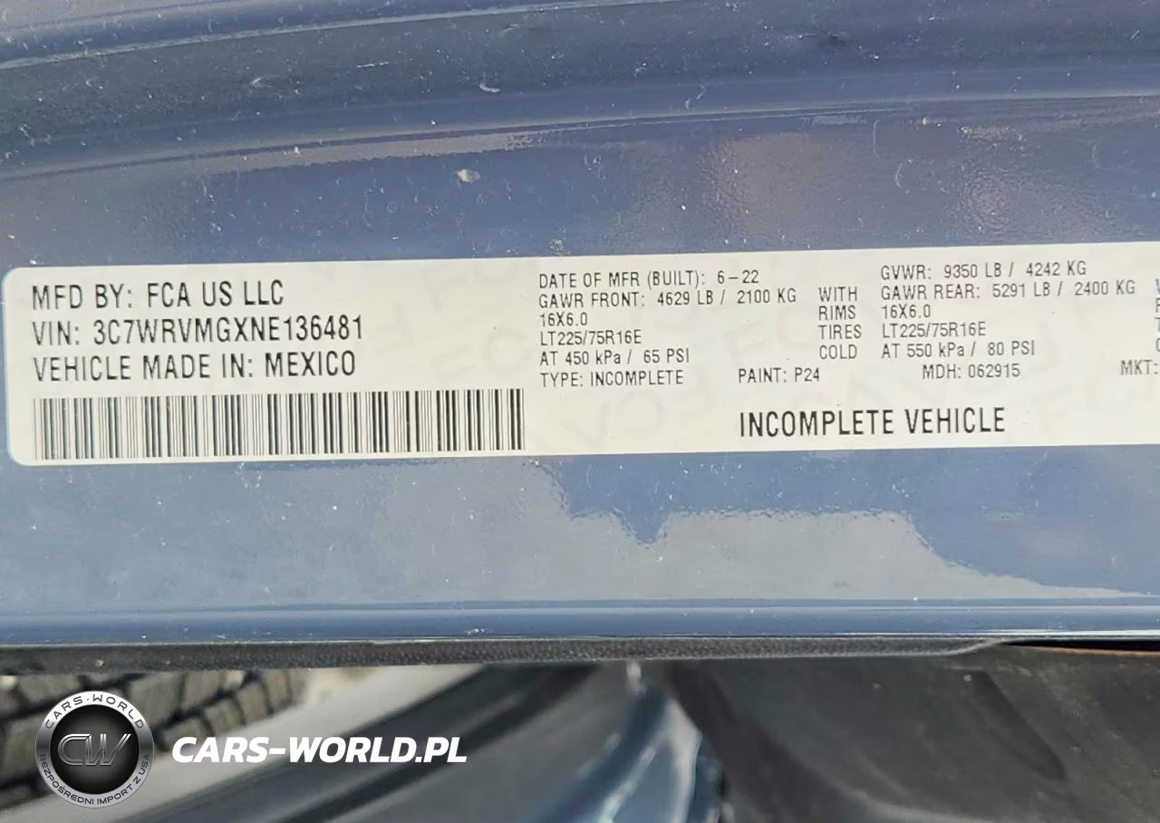 2022 Ram Promaster 3500 Delivery Truck VIN:3C7WRVMGXNE136481 - 14