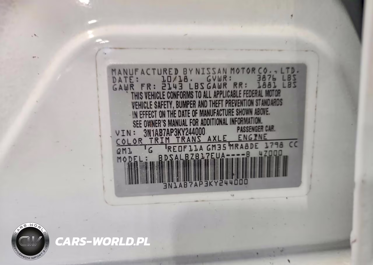 2019 Nissan Sentra S VIN:3N1AB7AP3KY244000 - 12