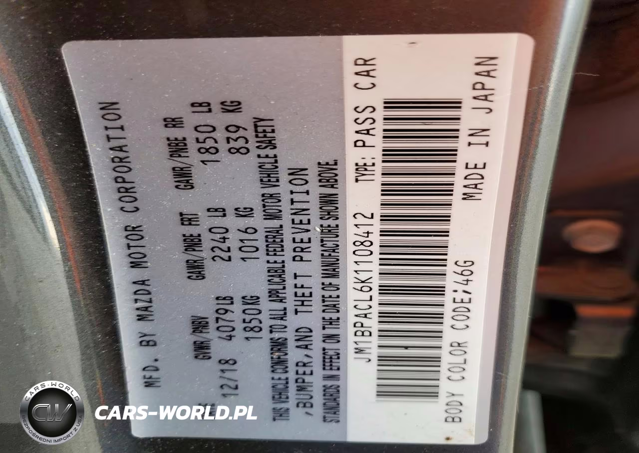 2019 Mazda 3 Preferred Plus VIN:JM1BPACL6K1108412 - 13