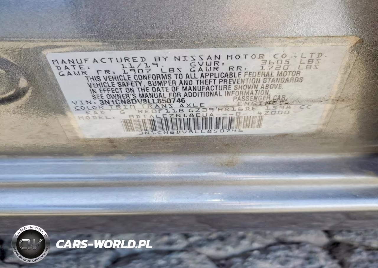 2020 Nissan Versa S VIN:3N1CN8DV8LL850746 - 13