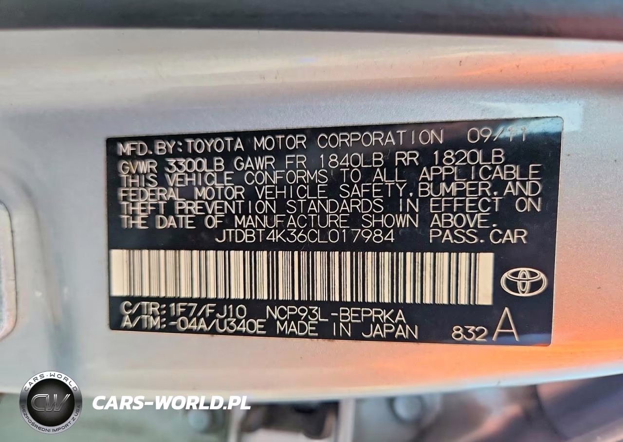 2012 Toyota Yaris Fleet VIN:JTDBT4K36CL017984 - 13