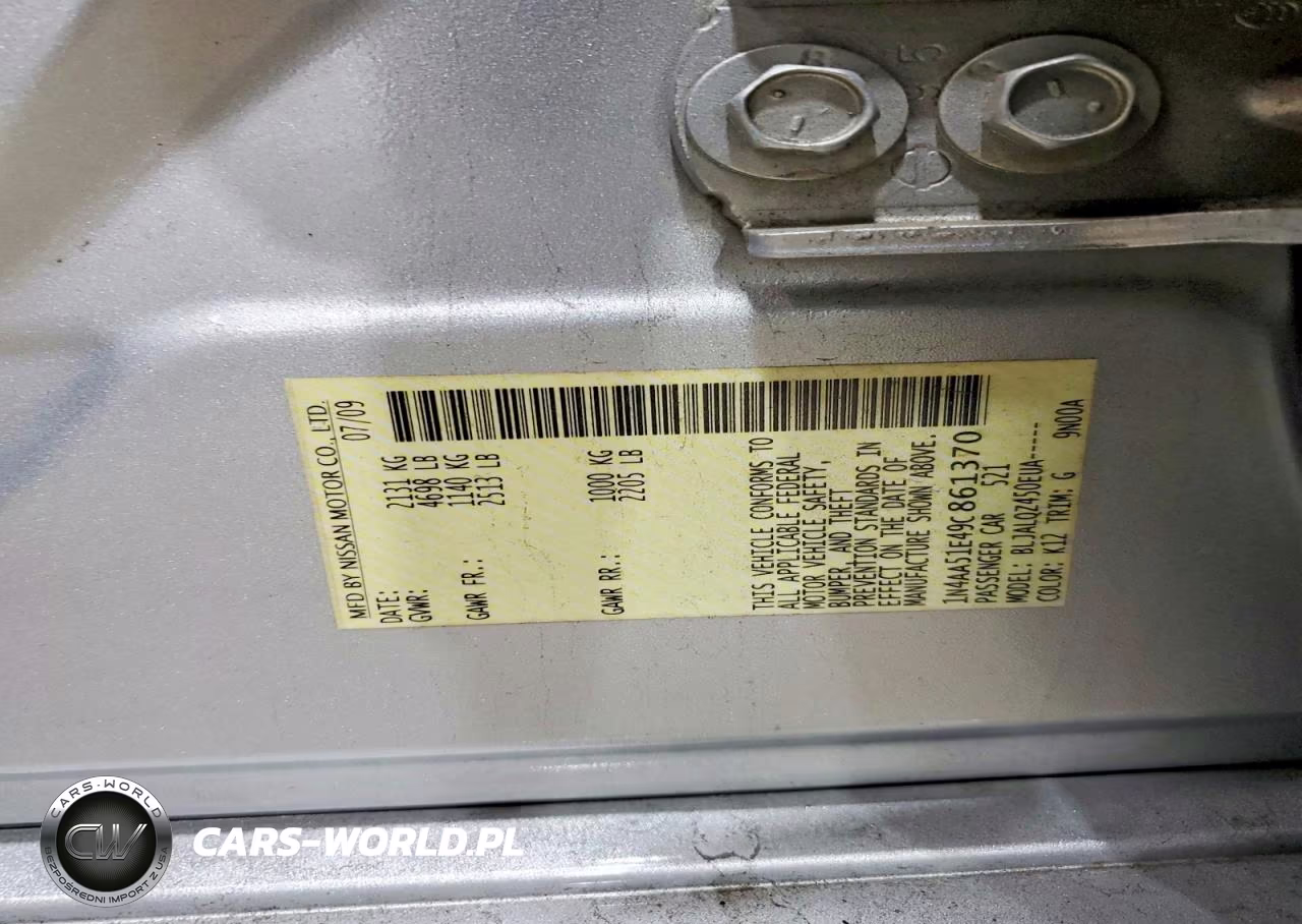 2009 Nissan Maxima 3.5 S VIN:1N4AA51E49C861370 - 12