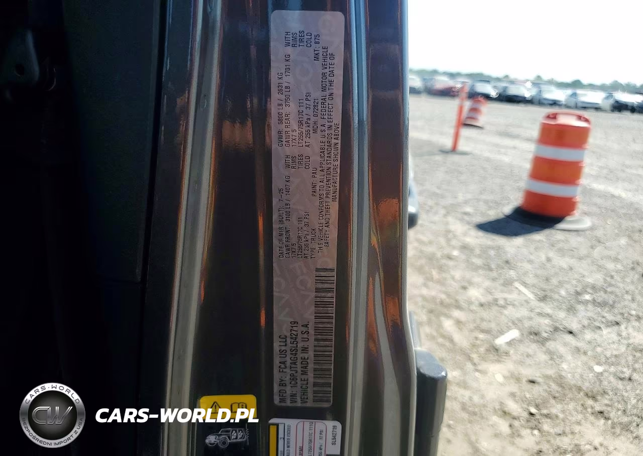 2025 Jeep Gladiator Sport VIN:1C6PJTAG4SL542719 - 12