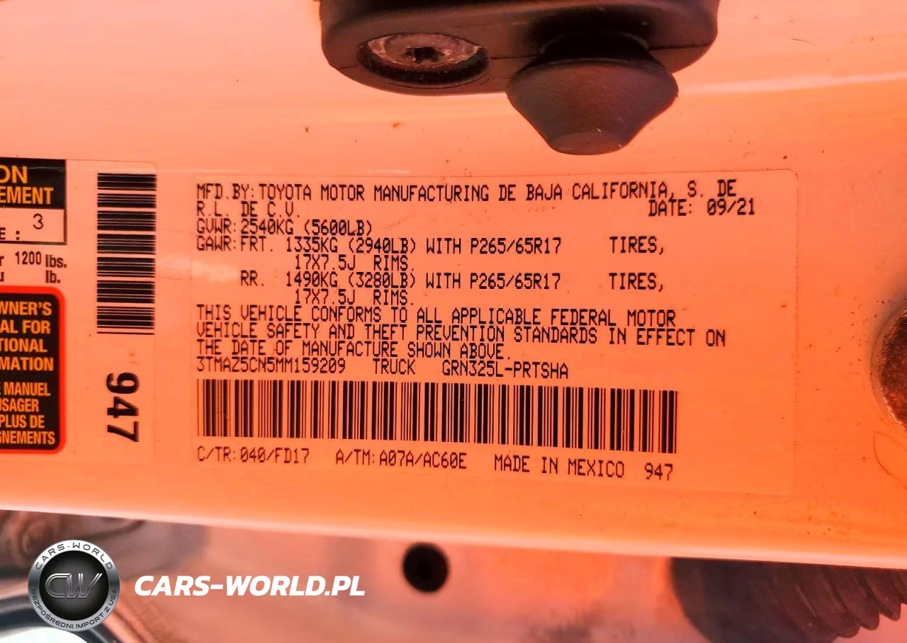 2021 Toyota Tacoma Trd Sport VIN:3TMAZ5CN5MM159209 - 13