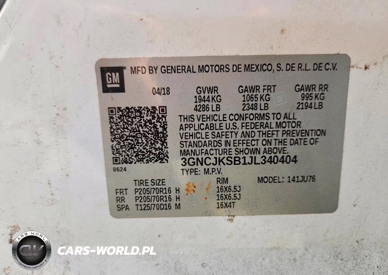 2018 Chevrolet Trax Ls VIN:3GNCJKSB1JL340404 - 12