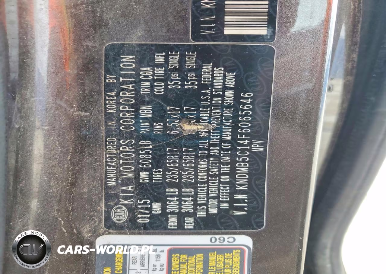 2015 Kia Sedona Lx VIN:KNDMB5C14F6065646 - 13