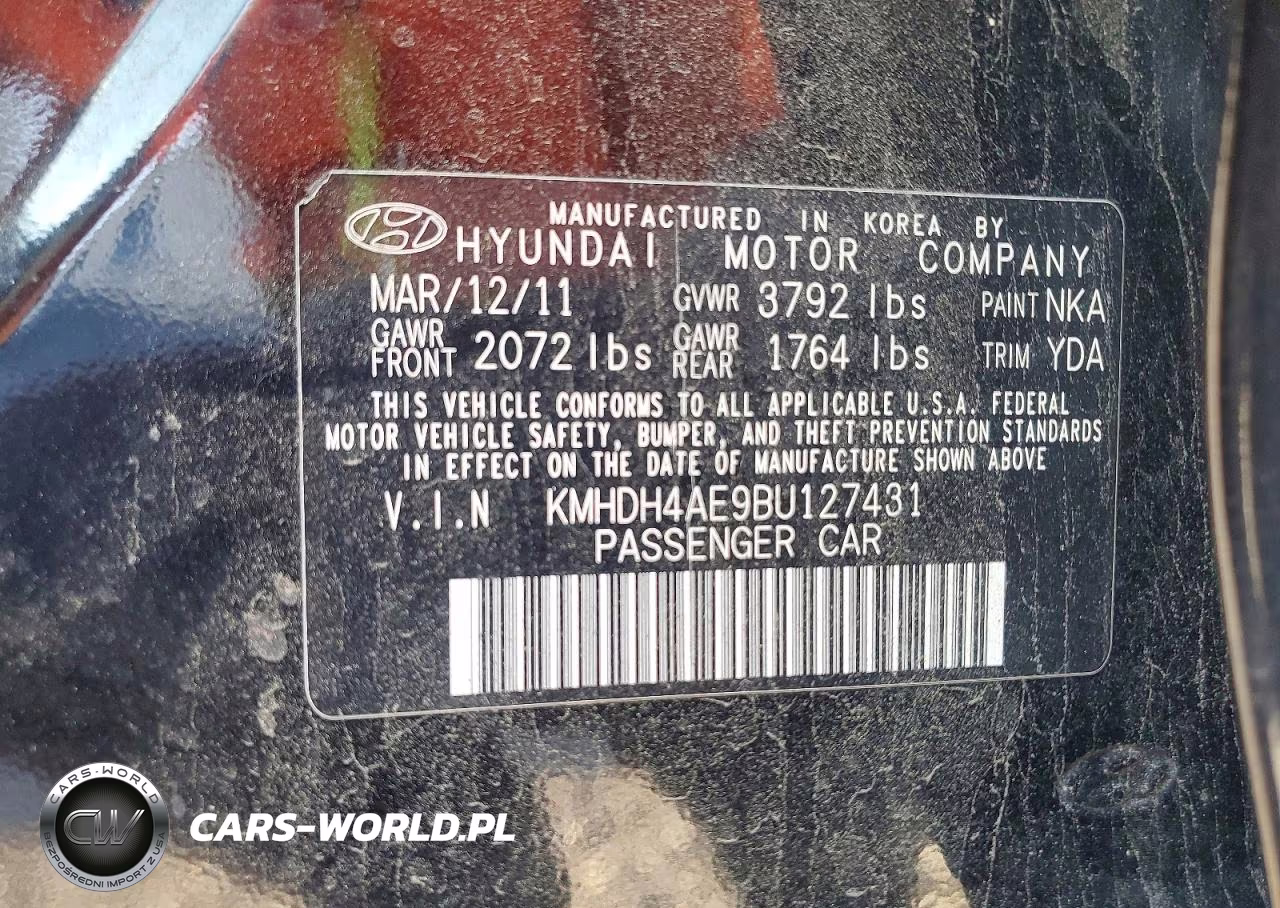 2011 Hyundai Elantra Gls VIN:KMHDH4AE9BU127431 - 13