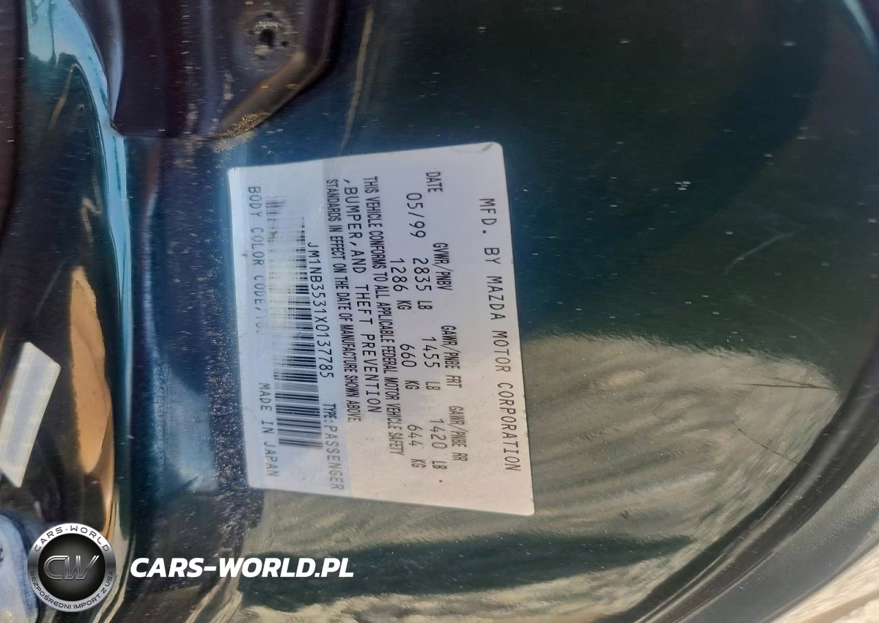 1999 Mazda Mx-5 Miata VIN:JM1NB3531X0137785 - 13