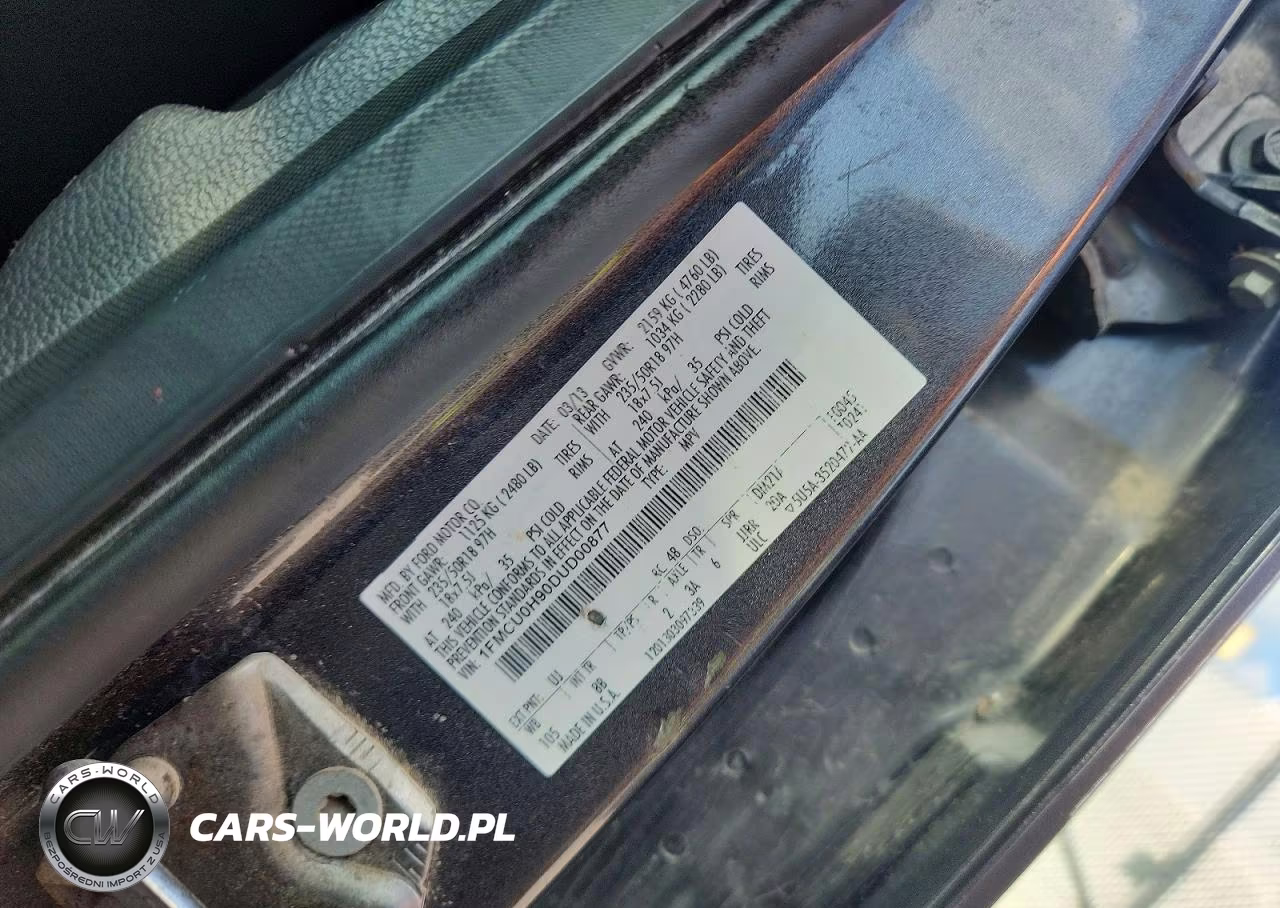 2013 Ford Escape Sel VIN:1FMCU0H90DUD00877 - 12