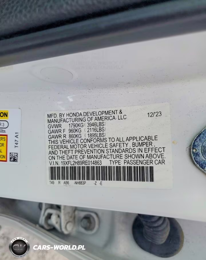 2024 Honda Civic Sport VIN:19XFL2H89RE014863 - 12