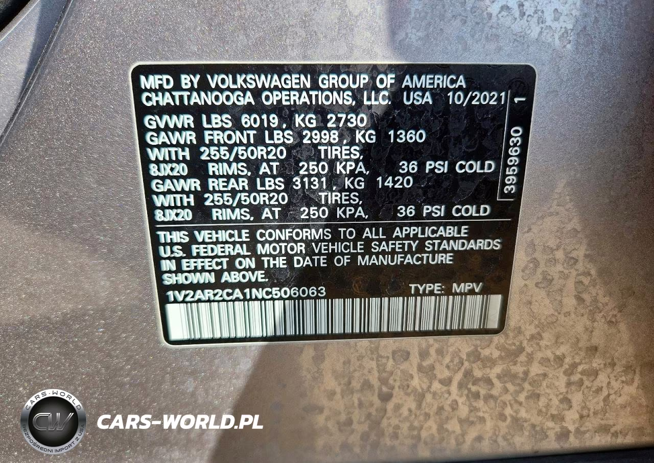 2022 Volkswagen Atlas Sel R-Line VIN:1V2AR2CA1NC506063 - 14