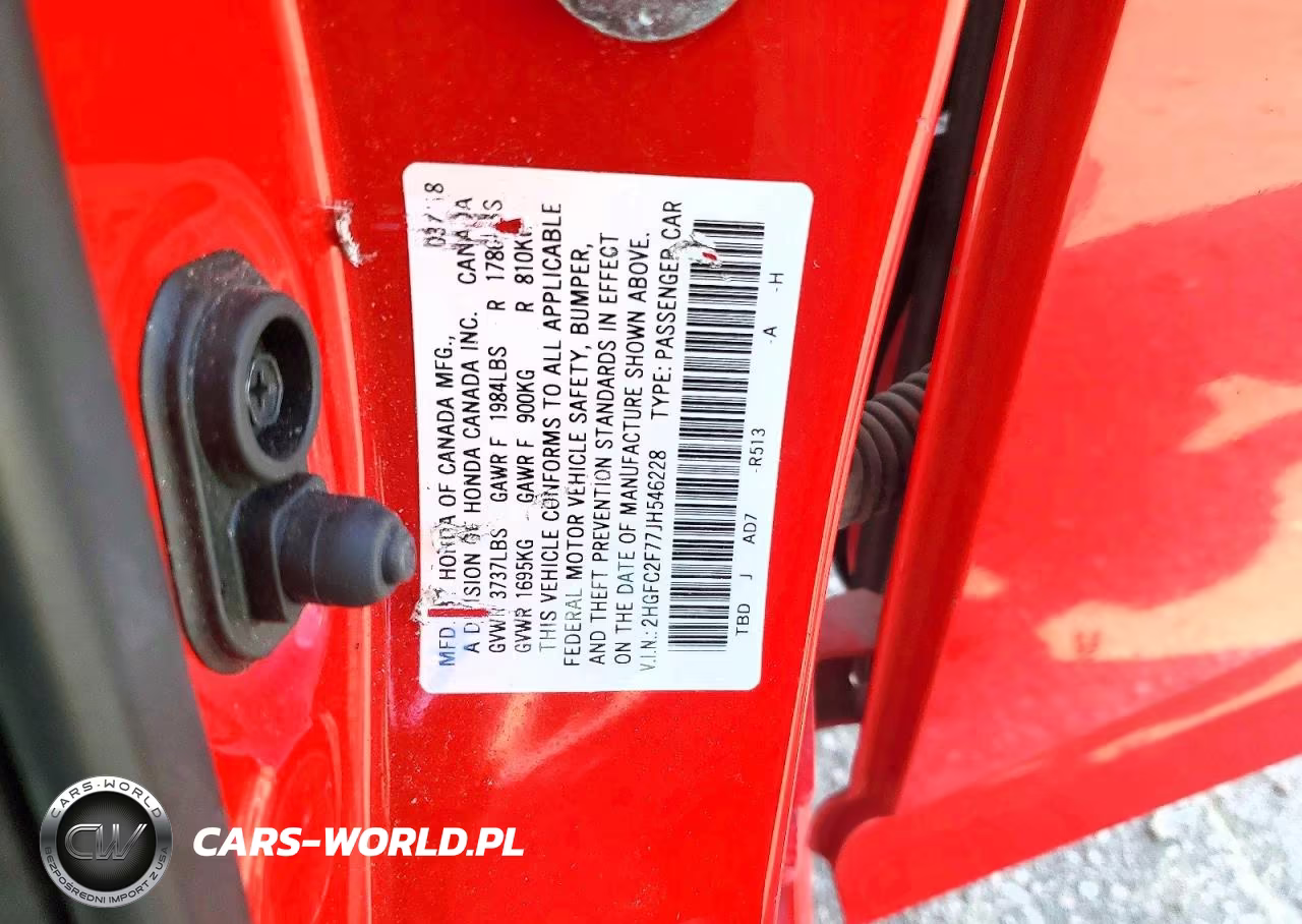 2018 Honda Civic Ex VIN:2HGFC2F77JH546228 - 12