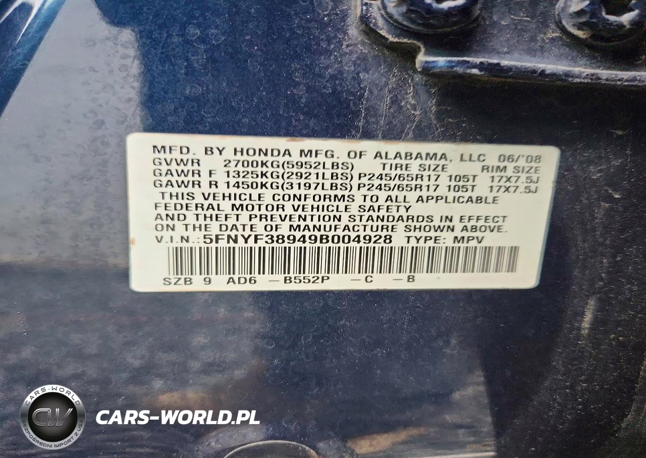 2009 Honda Pilot Touring VIN:5FNYF38949B004928 - 13