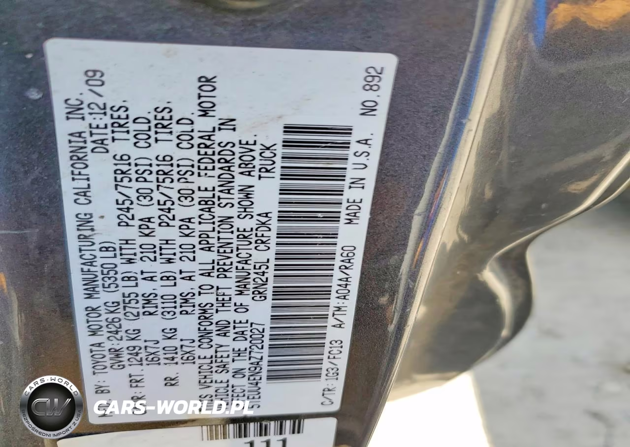 2010 Toyota Tacoma V6 VIN:5TEUU4EN9AZ720027 - 12