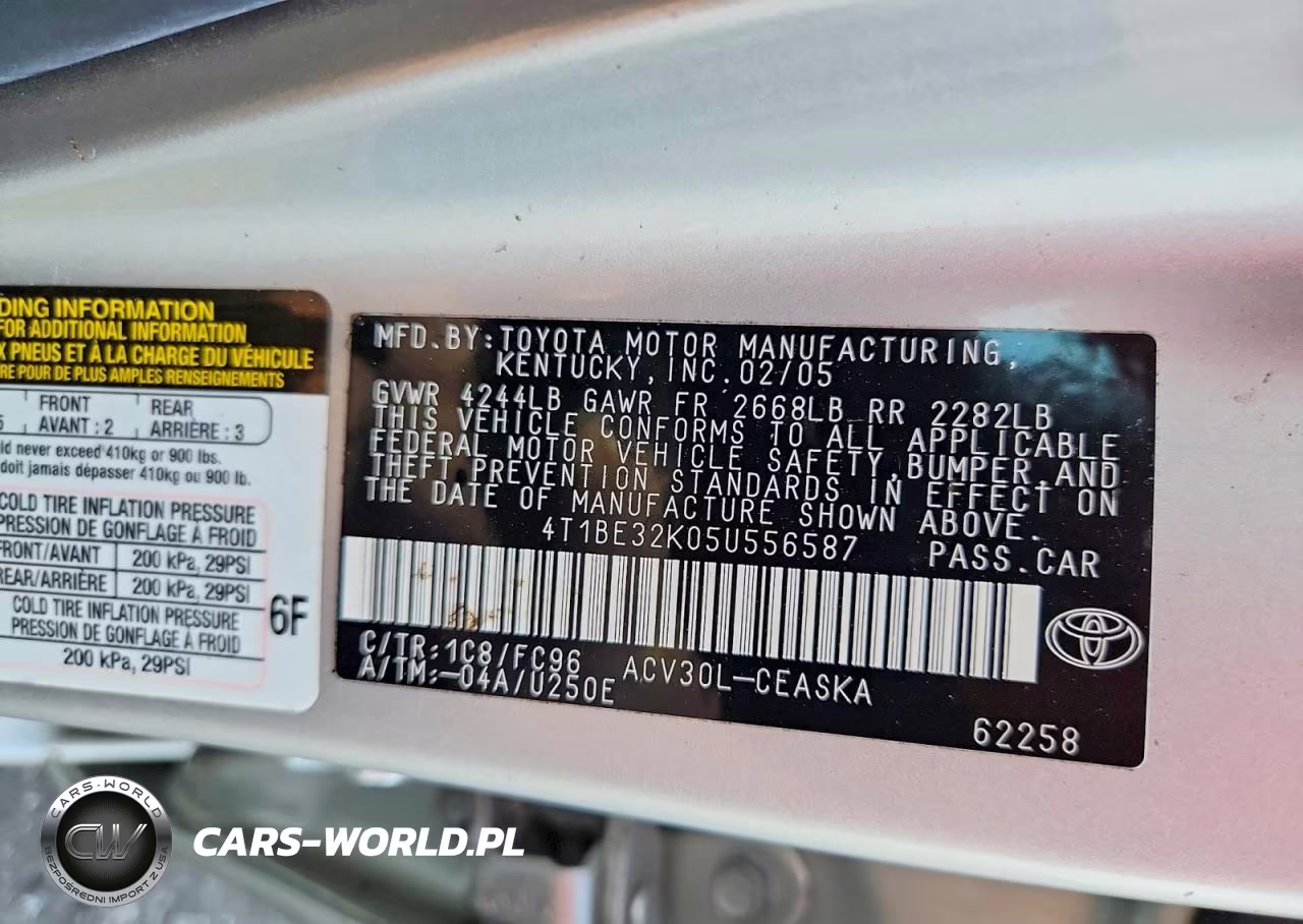 2005 Toyota Camry Se VIN:4T1BE32K05U556587 - 12