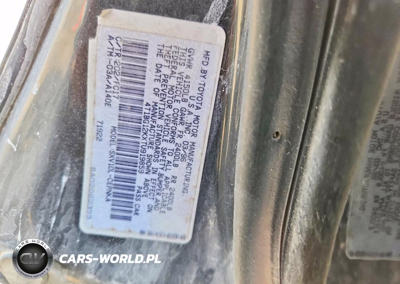1996 Toyota Camry VIN:4T1BG12KXTU919859 - 12