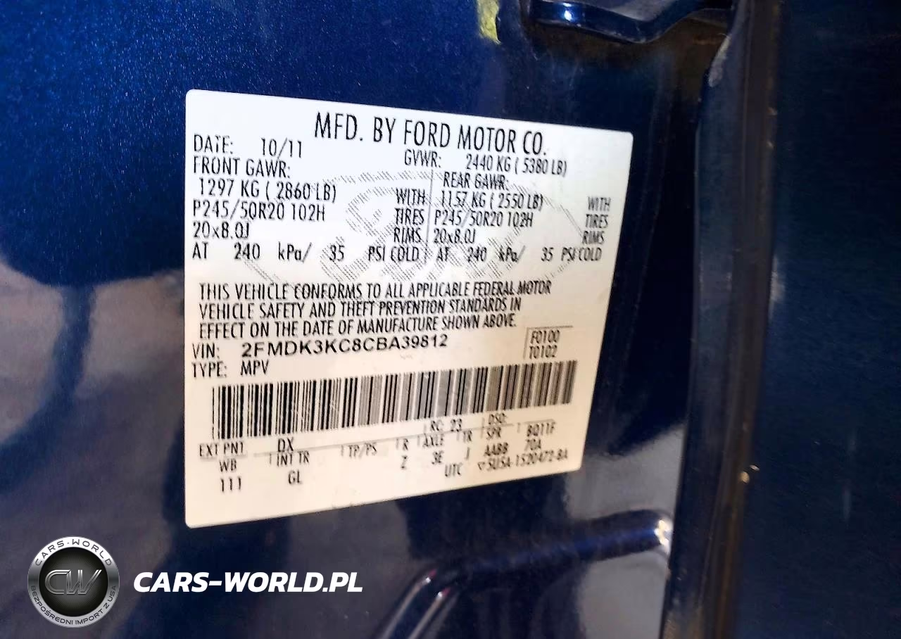 2012 Ford Edge Limited VIN:2FMDK3KC8CBA39812 - 12