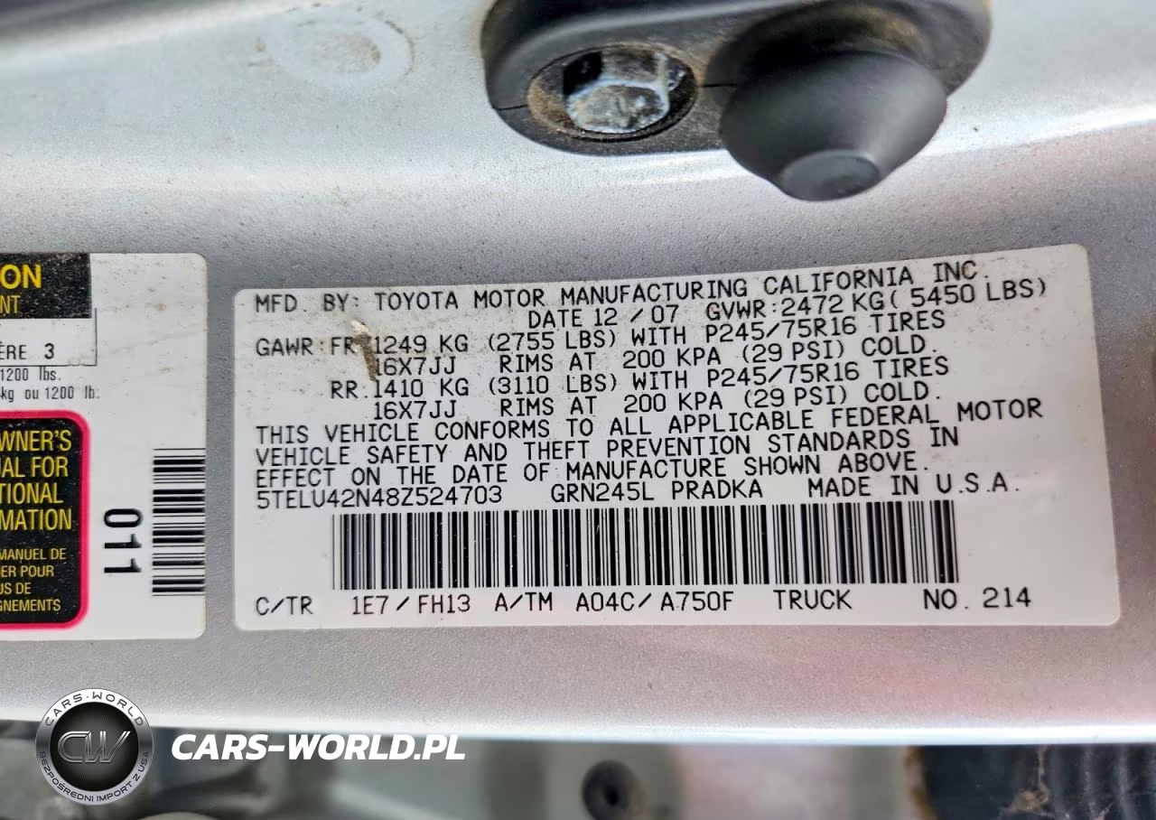 2008 Toyota Tacoma V6 VIN:5TELU42N48Z524703 - 12