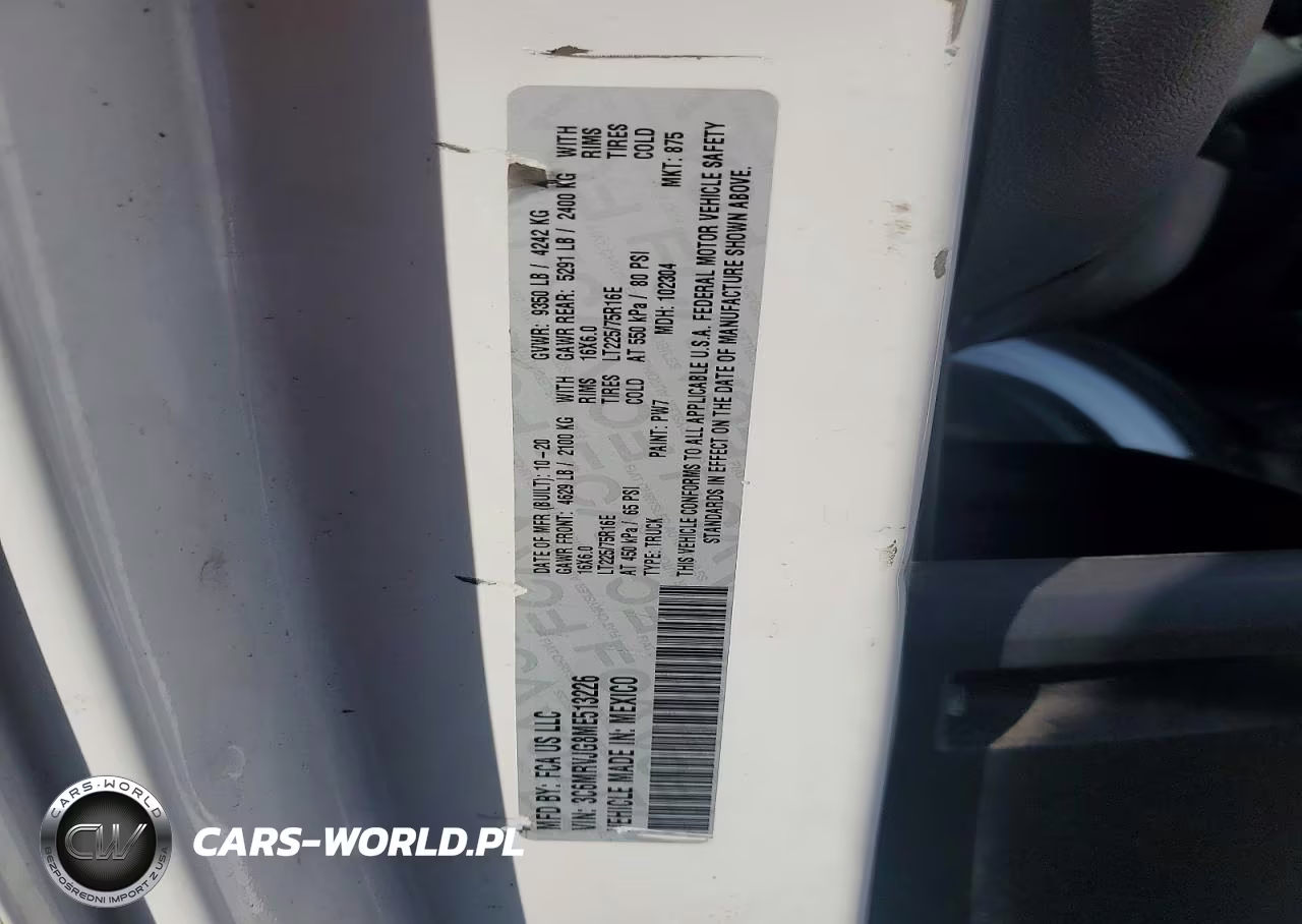 2021 Ram Promaster 3500 Vf Delivery Van VIN:3C6MRVJG8ME513226 - 13